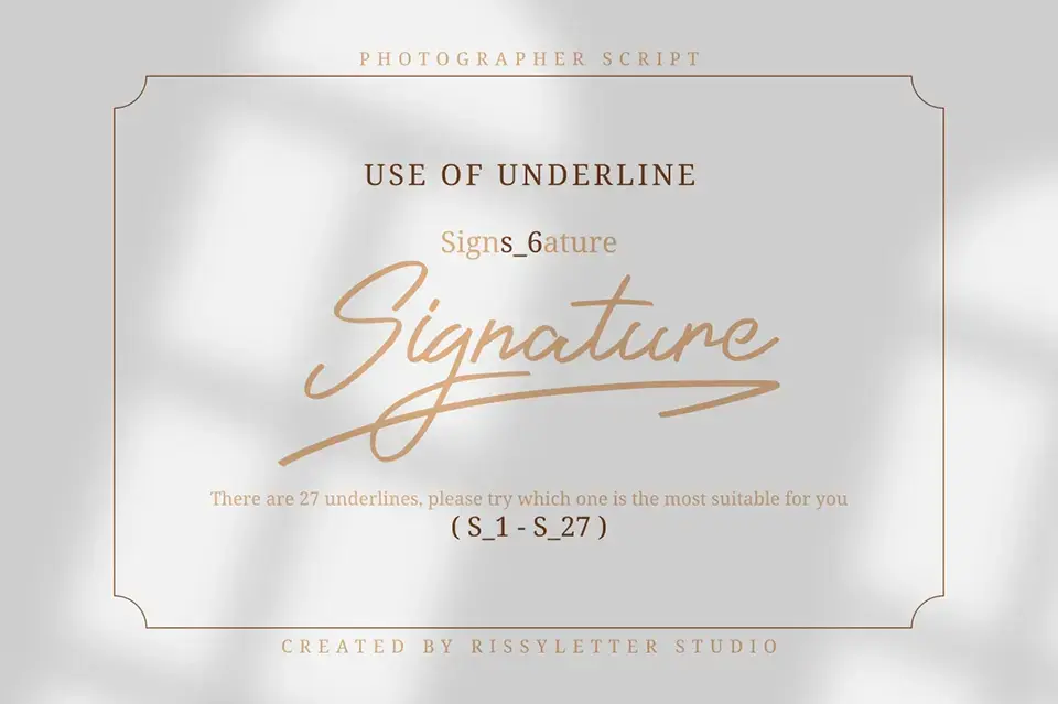 Photographer Script Font