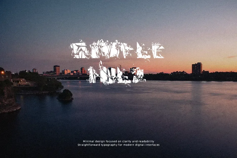 Abstract Rua Font Font Preview for Dark Branding