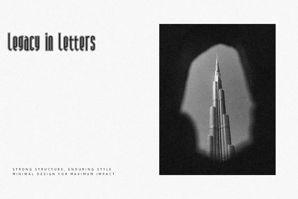 Andiron Outline Font Font Preview for Vintage Advertising
