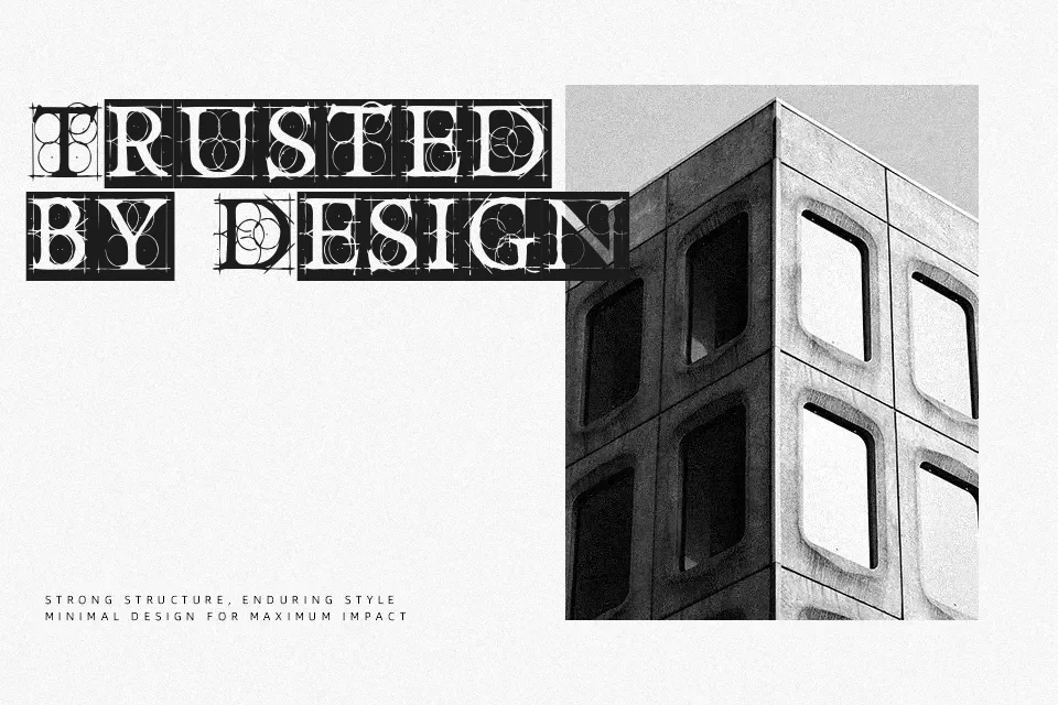Old Constructed Caps Font Decorative Font Preview for Poster