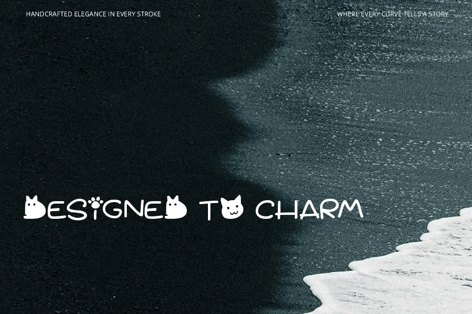 Quiet Meows Font Handwritten Font Preview for Branding