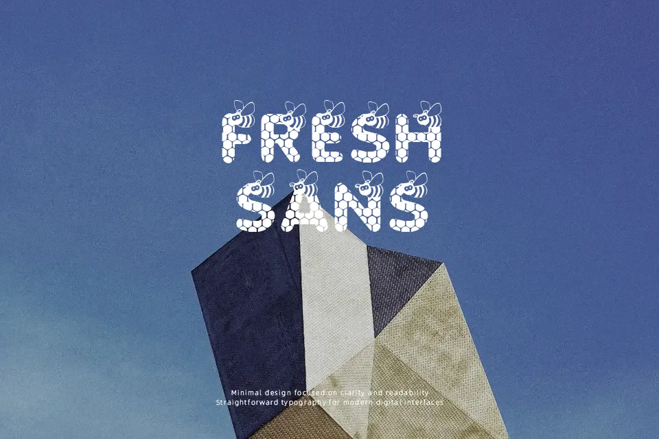 Save The Honeybee Font Geometric Font Preview for Packaging