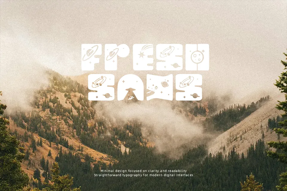 Solar Space Font Geometric Font Preview for Headline