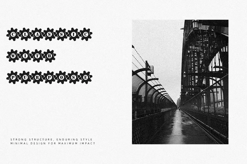 Stucked in Gears Font Font Preview for Tech Packaging